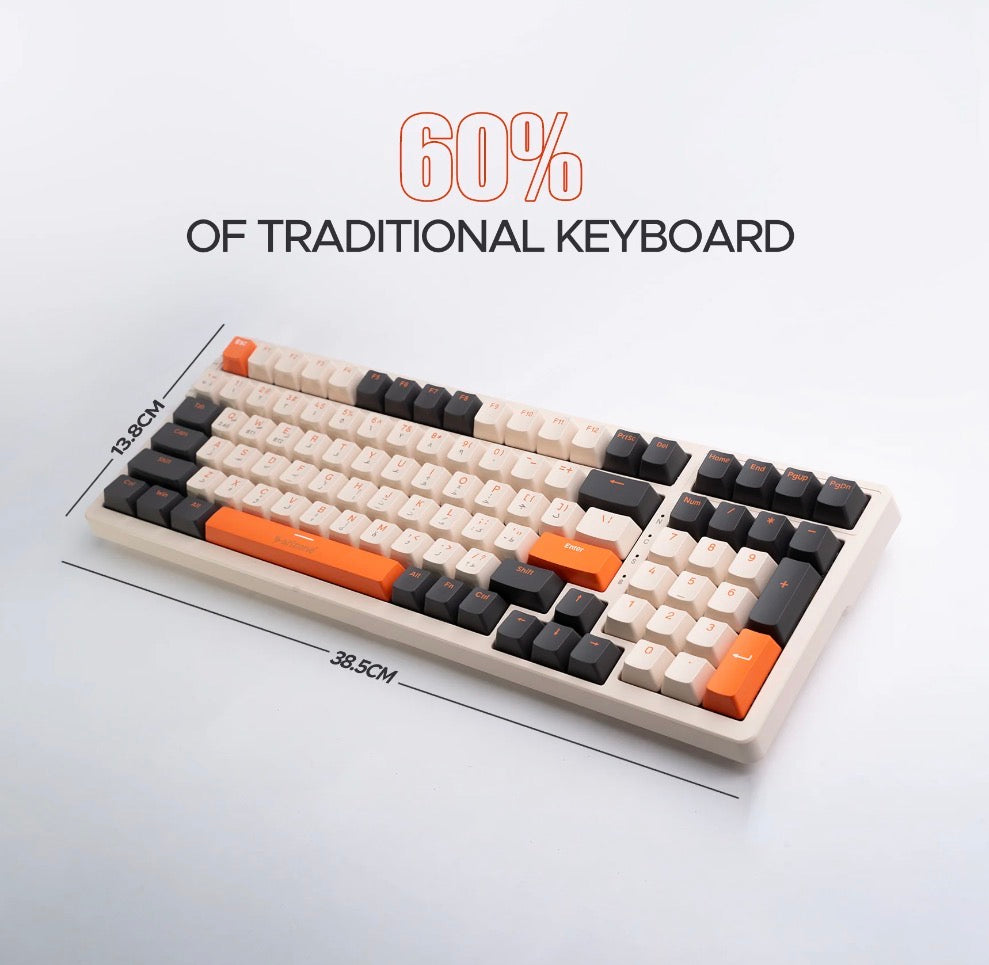 Clavier sans fil Arizone BK-035 2,4 GHz – Touches interchangeables – Batterie remplaçable – Nano-récepteur USB