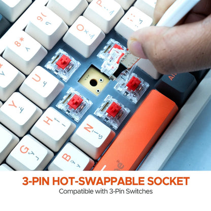 Clavier sans fil Arizone BK-035 2,4 GHz – Touches interchangeables – Batterie remplaçable – Nano-récepteur USB