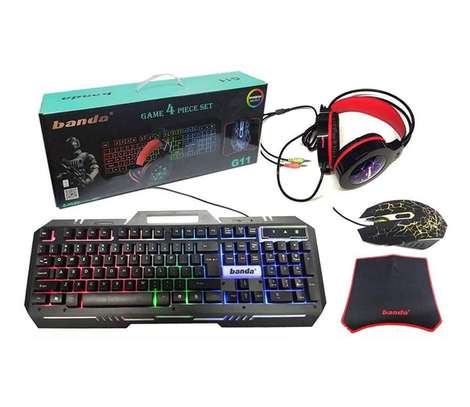Ensemble Gamer BANDA G11 avec Clavier Souris Casque et Tapis souris