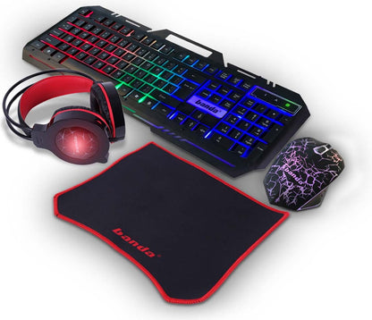 Ensemble Gamer BANDA G11 avec Clavier Souris Casque et Tapis souris