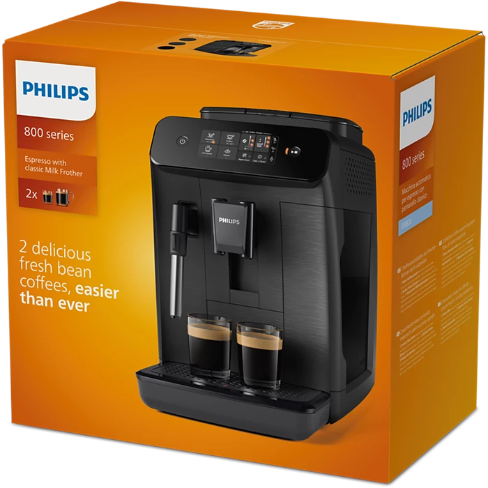 Machine à café grain automatique Philips Series 800 avec mousseur à lait –